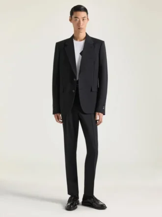 Fitted Leg Tailored Trousers in Wool