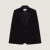 Fitted Tuxedo Jacket in Wool Mohair