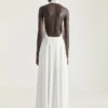 Halterneck Evening Dress in Crepe Cady