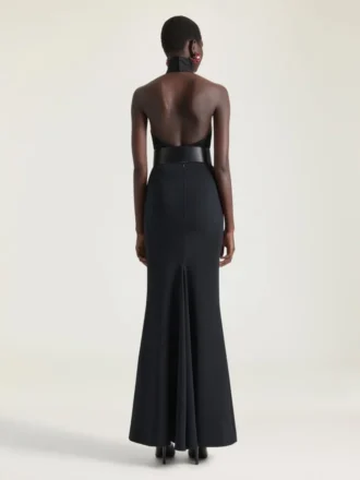 Halterneck Top in Viscose with Crystals