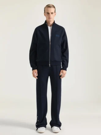 Zipped Sweatshirt in Wool Cashmere with Givenchy Patch