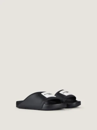 Label Flat Mules in Rubber