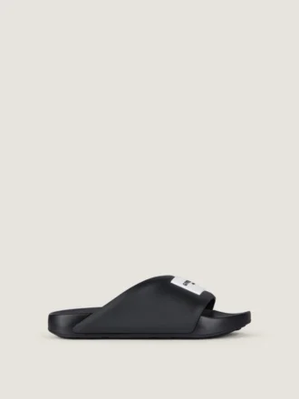 Label Flat Mules in Rubber