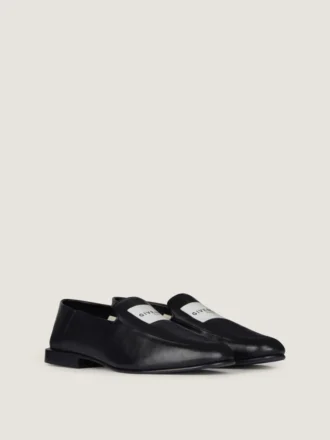 Label Loafers in Shiny Leather