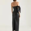 Long Bustier Dress in Nappa Leather with Bow