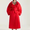 Long Cocoon Coat in Satin