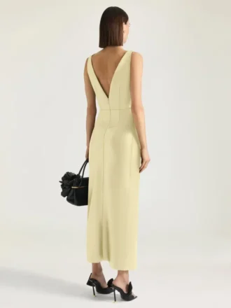 Long Wrapped Dress in Leather