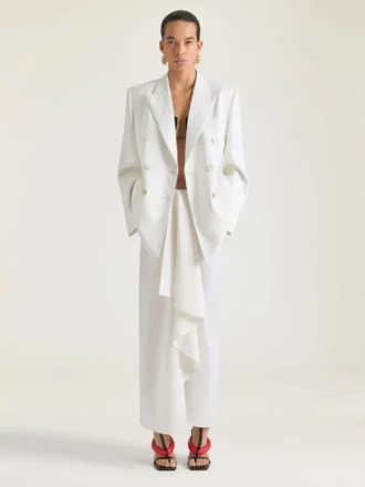 Long Wrapped Skirt in Wool and Mohair