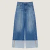 Medium Blue Turn-Up Jeans