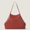Medium Facet Tote Bag in Grained Leather
