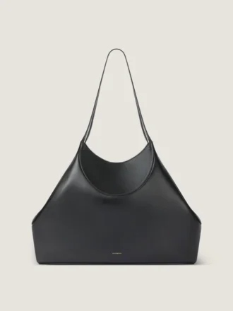 Medium Facet Tote Bag in Grained Leather