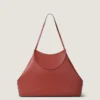 Medium Facet Tote Bag in Grained Leather