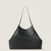 Medium Facet Tote Bag in Grained Leather