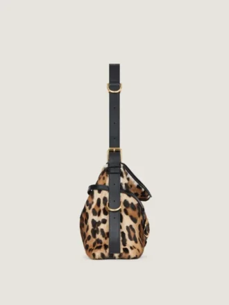Medium Voyou Bag in Pony Effect Leather with Leopard Pattern