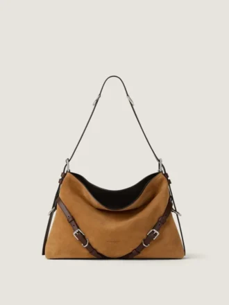 Medium Voyou Bag in Suede and Leather