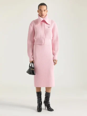 Midi Pencil Skirt in Wool