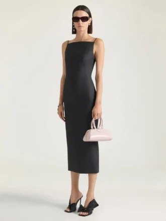 Sliced Midi Dress in Wool