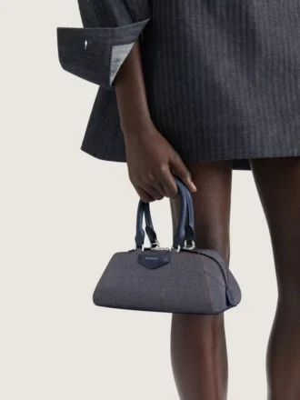 Mini Antigona East-West Bag in Denim