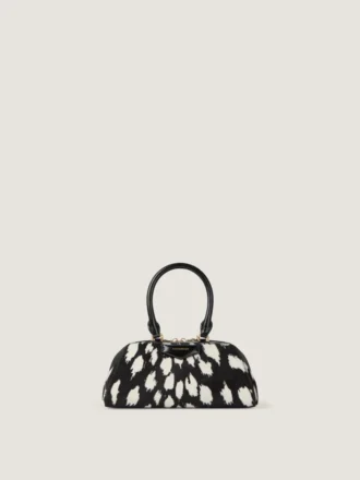 Mini Antigona East-West Bag in Pony Effect Leather with Animal Print