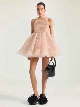 Mini Babydoll Dress with Nylon Frills