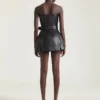 Mini Bustier Biker Dress in Leather