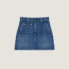 Mini Cargo Skirt in Medium Blue Denim