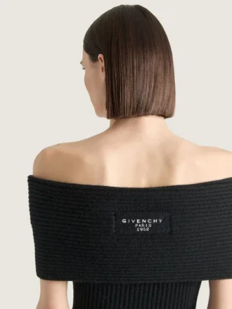 Off-The-Shoulder Mini Dress in Wool