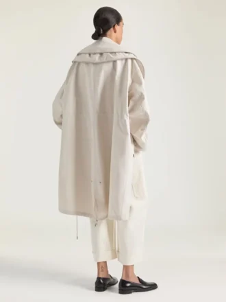 Parka with Zipped Shawl Collar in Cotton