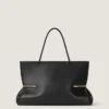 Pinch Squeezed Horizontal Tote Bag in Nappa Leather
