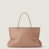 Pinch Squeezed Horizontal Tote Bag in Nappa Leather