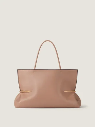 Pinch Squeezed Horizontal Tote Bag in Nappa Leather