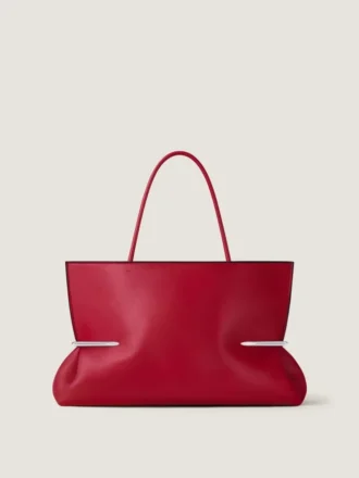 Pinch Squeezed Horizontal Tote Bag in Nappa Leather