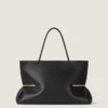 Pinch Squeezed Horizontal Tote Bag in Nappa Leather