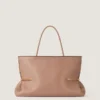 Pinch Squeezed Horizontal Tote Bag in Nappa Leather