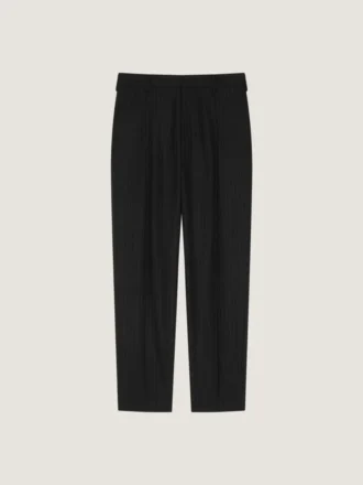 Pinstriped Relaxed Fit Trousers in Wool