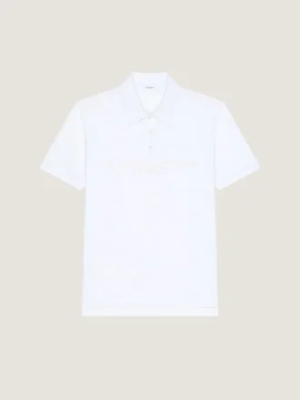Polo in Cotton and Silk with Givenchy Paris Jacquard