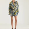 Pyjama Shirt in Viscose with Floral Print