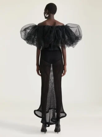 Ruffled Dress in Mesh