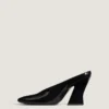 Sculpted Heeled Mules in Patent Leather