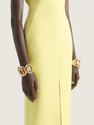 Sculptural Crystal Cuff in Metal and Crystals