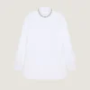Shirt in Cotton Poplin with Crystal Embroidery