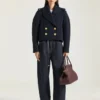 Short Pea Coat in Wool