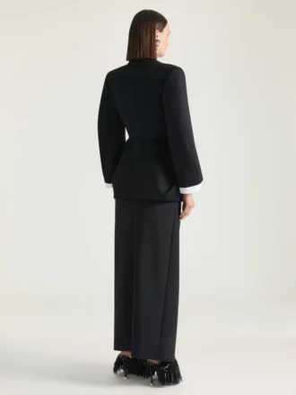 Long Wrapped Skirt in Wool and Mohair