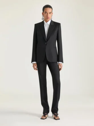 Single-Breasted Striped Jacket in Wool