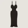 Slashed Dress in Rib