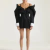 Slashed Mini Tailored Dress in Wool