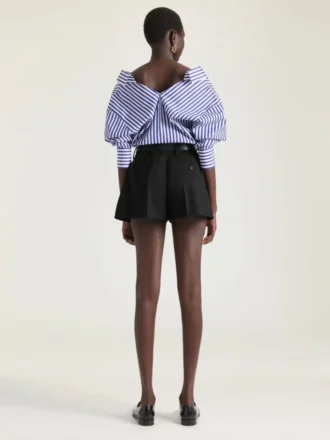 Slashed Striped Shirt in Poplin