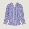 Slashed Striped Shirt in Poplin