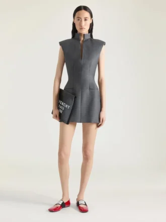 Sleeveless Tailored Dress in Wool