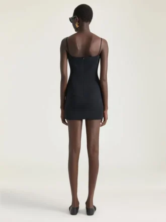 Sliced Mini Dress in Crepe Cady